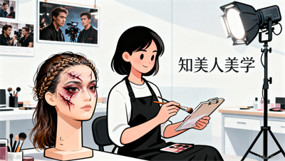 金华学化妆彩妆培训，知美人美学国际影视剧组班，伤效制作与毛发钩织是亮点