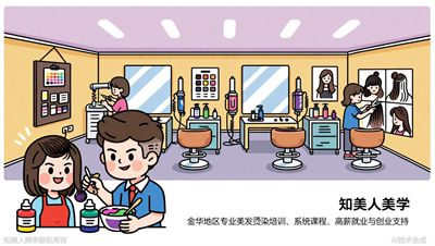 金华美发培训学校，知美人美学造型班，3.5月系统学习烫染疑难杂症与色彩配方