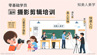 温州摄影剪辑培训，知美人美学专业摄影班，1个月搞定儿童亲子与婚礼纪实